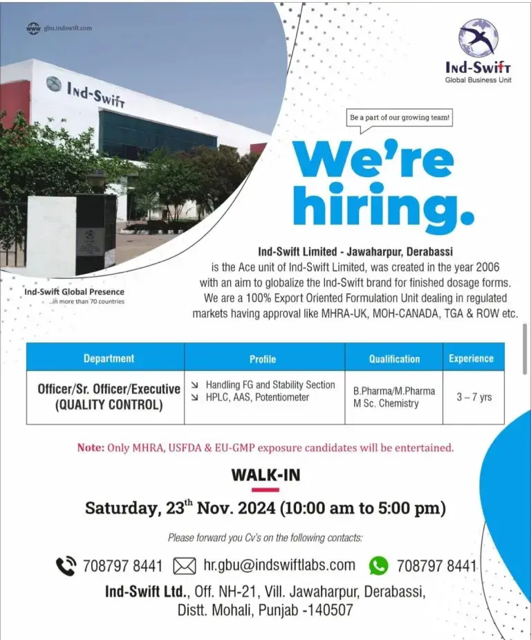 Indeed Jobs Ind-Swift limited-Walk-in