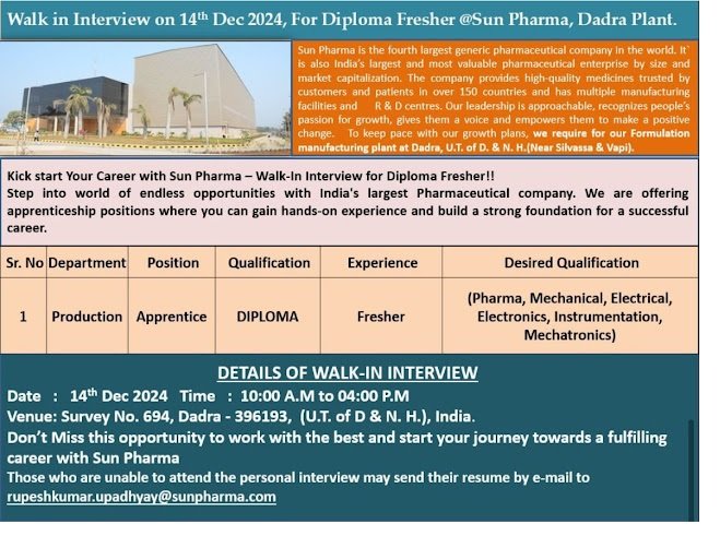 Indeed Jobs Sun Pharma Walk In Interview