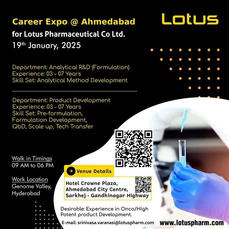 Indeed Jobs Lotus Pharma- Walk-In Drive